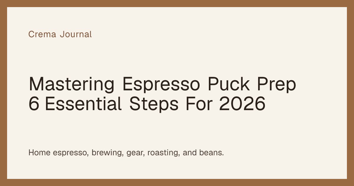 Mastering Espresso Puck Prep: 6 Essential Steps for 2026 — Crema Journal